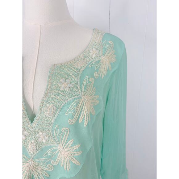 NWT Soft Surroundings Tamara Tunic Top Size Small Teal Turquoise - Picture 5 of 10